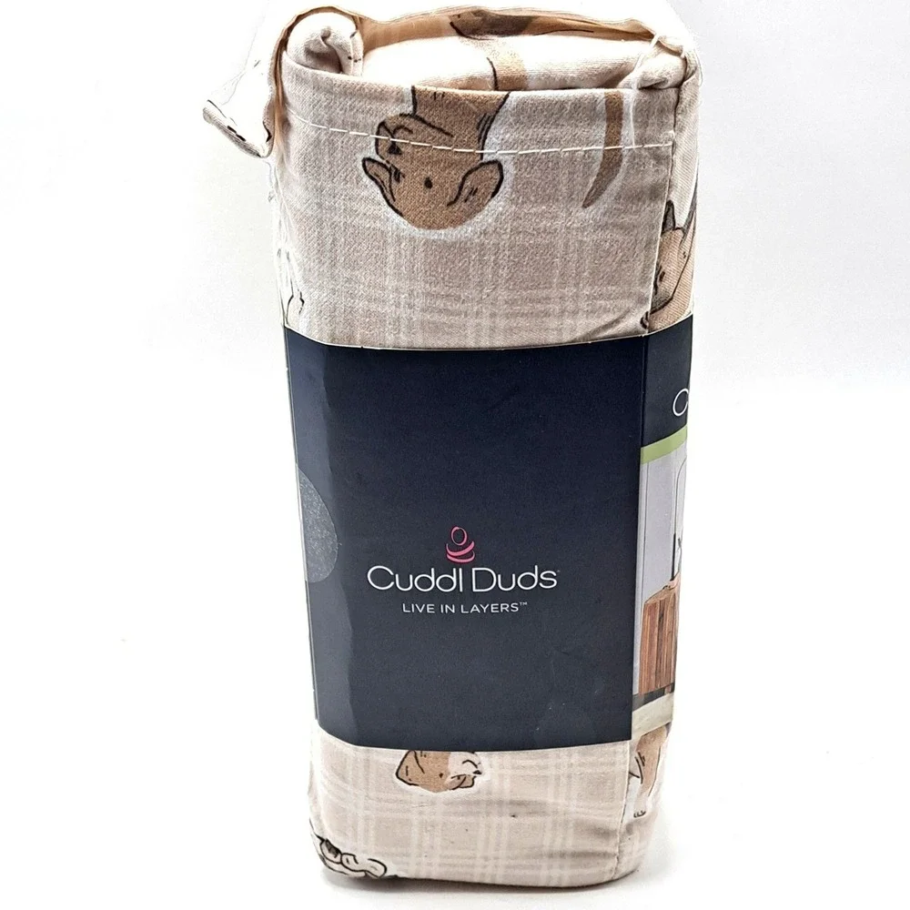 Cuddl Duds Sheet Set Full Size Tan Plaid Dogs Microfiber Soft Warm Bedding New